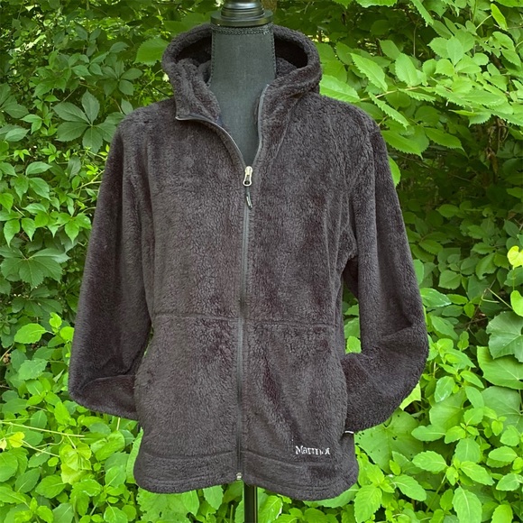 Marmot Tops - Marmot fuzzy black zip up